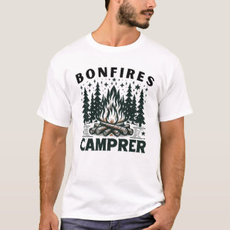 Eine ruhige Campingszene mit einem sternenklaren N T-Shirt