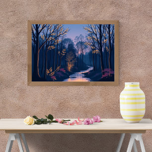 Eine ruhige Dämmerung im verzauberten Wald Poster