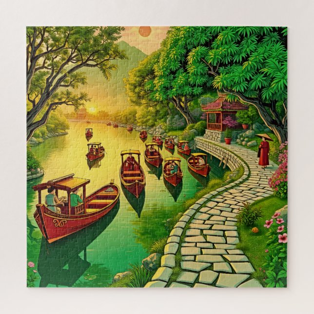 Eine ruhige Flusslandschaft (Vertikal)