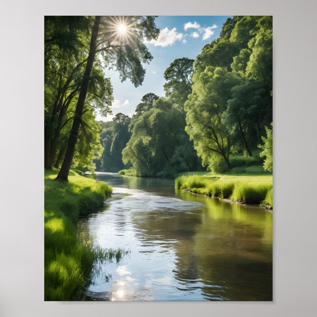Eine ruhige Flusslandschaft Poster (Vorne)