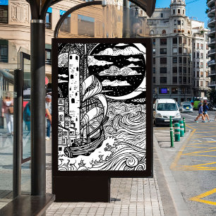eine ruhige Strandhütte, die eine Printkunst ist Poster