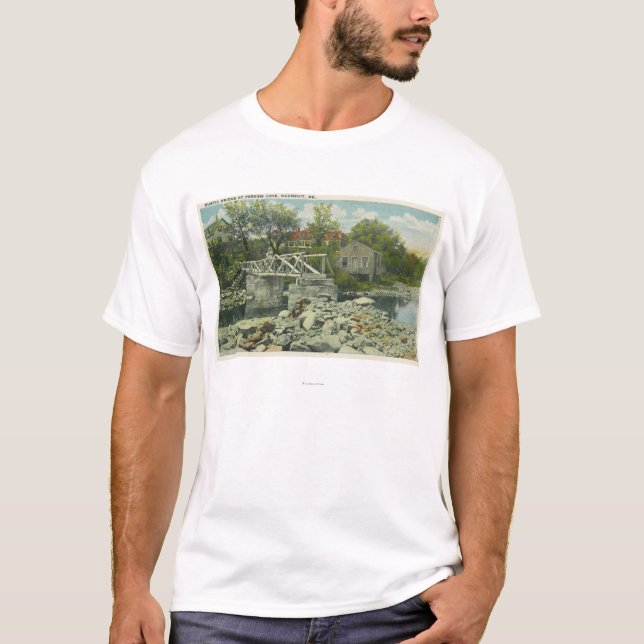 Eine rustikale Brücke an der Perkins-Bucht-Szene T-Shirt (Vorderseite)