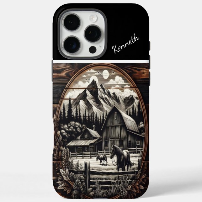 Eine rustikale Silhouette gegen eine majestätische iPhone 16 Pro Max Hülle (Rückseite)