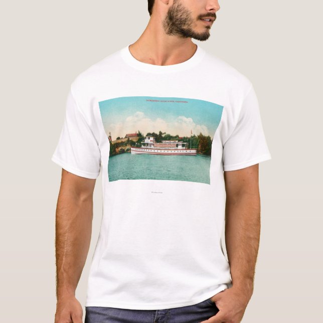 Eine Sacramento River Szene mit einem Riverboat T-Shirt (Vorderseite)
