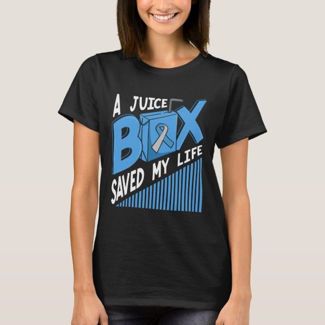 Eine Saftbox Rettete mein Lebensdiabetes von blaue T-Shirt (Vorderseite)