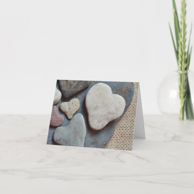 Eine Sammlung von Heart Shaped Rocks Card Dankeskarte (Vorderseite)