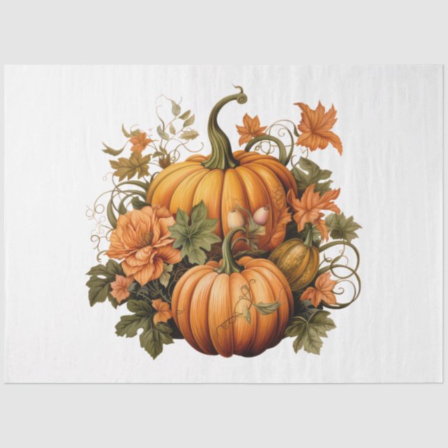 Eine Sammlung von Pumpkin-Entwürfen für den Herbst Seidenpapier (Vorderseite)