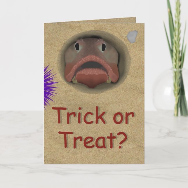 Eine Sarcastische Fringehead-Halloween-Karte Karte (Vorderseite)