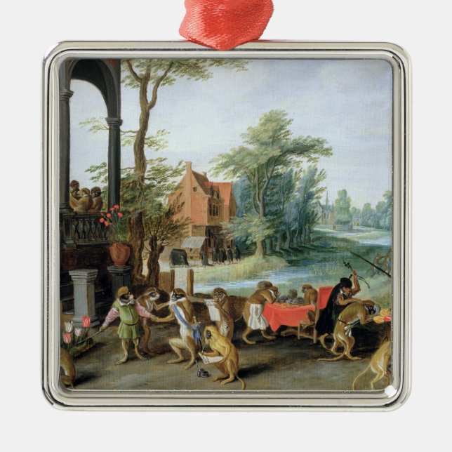 Eine Satire der Unsinnigkeit der Tulpe-Manie Ornament Aus Metall (Vorne)