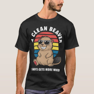 Eine saubere Biber-Familie bekommt immer mehr Holz T-Shirt