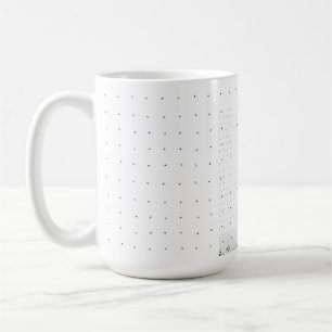 Eine saubere, weiße Kulisse mit winzigen Punktstre Kaffeetasse
