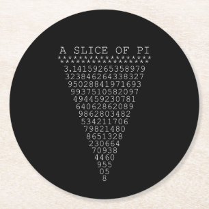 Eine Scheibe Pi Typografie Runder Pappuntersetzer