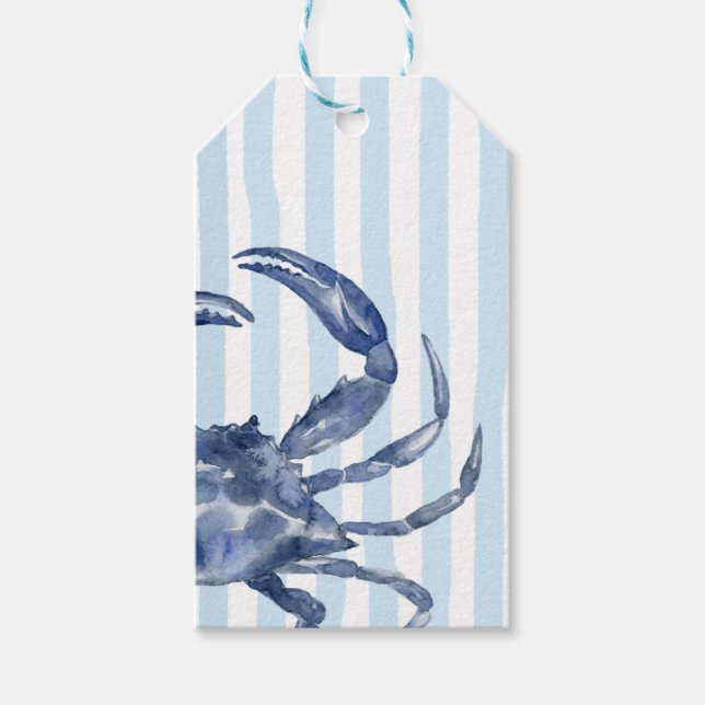 Eine Schellabration | Blue Crab Theme Strichen Geschenkanhänger (Vorderseite)