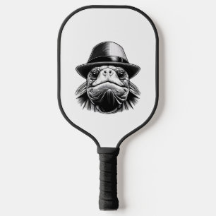Eine Schildkröte mit Hut, klassisches Aussehen Pickleball Schläger