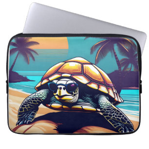 Eine Schildkröte mit Sonnenbrille Laptopschutzhülle
