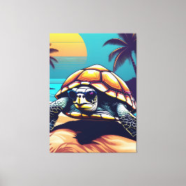 Eine Schildkröte mit Sonnenbrille Leinwanddruck