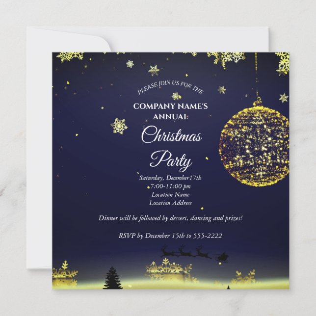 Eine schlichte, elegante Weihnachtszeit-Party Einl (Vorderseite)