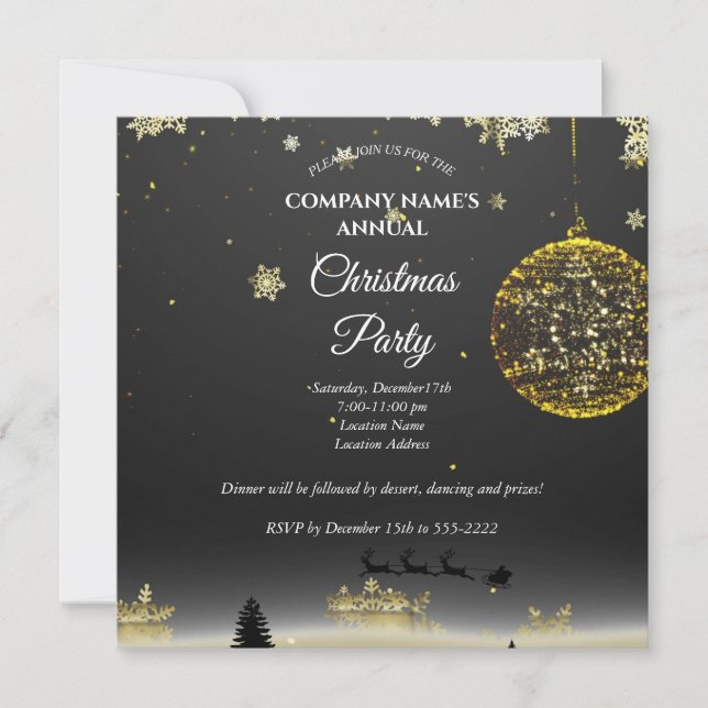 Eine schlichte, elegante Weihnachtszeit-Party Einl (Vorderseite)
