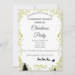 Eine schlichte, elegante Weihnachtszeit-Party Einl Einladung