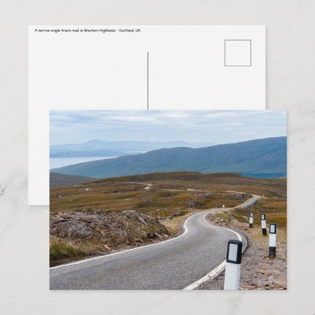Eine schmale Single-Straße - Schottland Postkarte (Vorne/Hinten)
