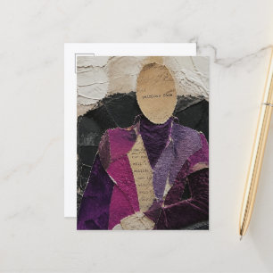 Eine schmerzlose Gesicht zerrissene Papier Mixed M Postkarte