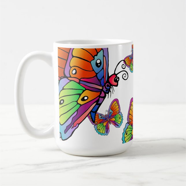 Eine Schmetterlingsfliege-Tasse Kaffeetasse (Links)