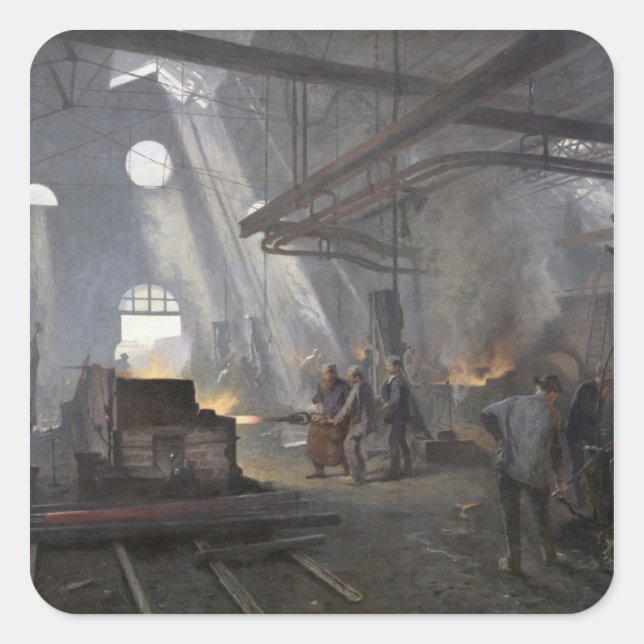 Eine Schmiede, 1893 Quadratischer Aufkleber (Vorderseite)