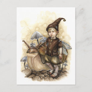 Eine Schnecke für einen Spaziergang Postkarte