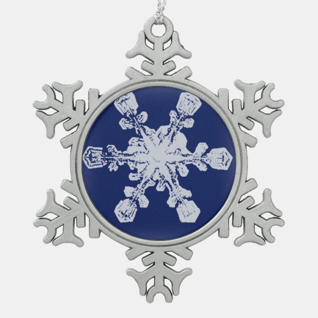 Eine Schneeflocke der Schneeflocke-10 Schneeflocken Zinn-Ornament (Vorderseite)