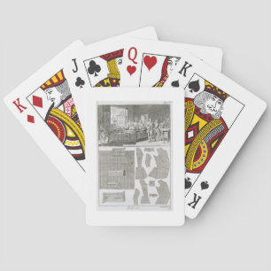 Eine Schneiderwerkstatt und Muster, aus dem 'Encyc Spielkarten