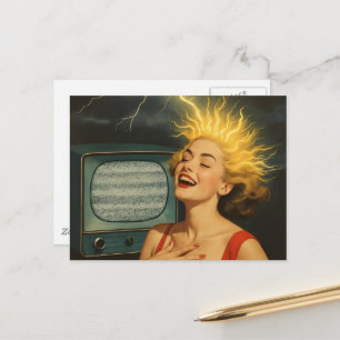 Eine schockierende Frau Postkarte