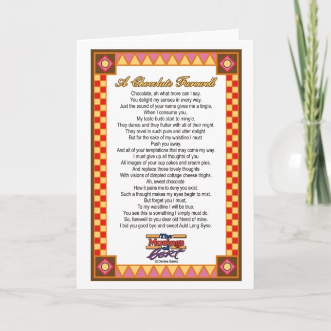 Eine Schokolade Karte (Vorderseite)