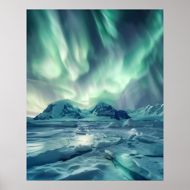Eine schöne Aurora Borealis  Poster (Vorne)