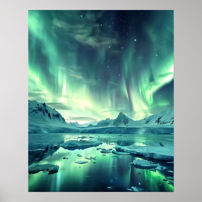 Eine schöne Aurora Borealis  Poster (Vorne)