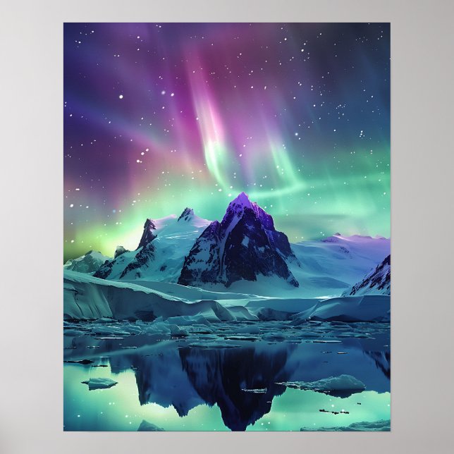 Eine schöne Aurora Borealis  Poster (Vorne)