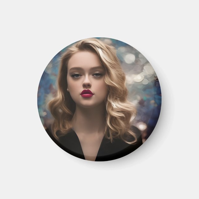 Eine schöne Blonde-Frau Magnet (Vorne)