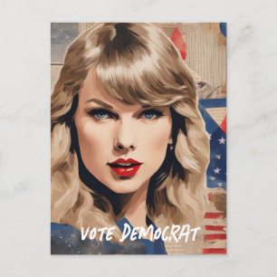 Eine schöne blonde weibliche Wahlkampfteam Postkarte