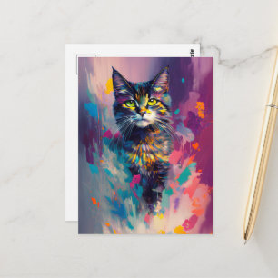 Eine schöne bunte Katze Postkarte