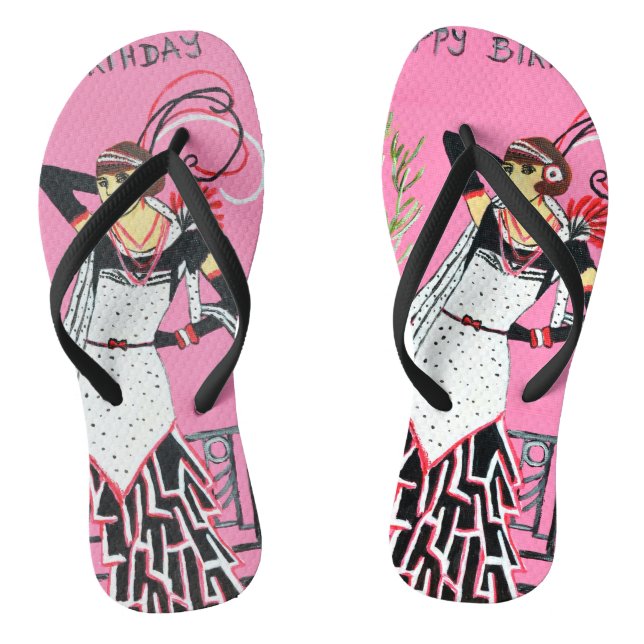 Eine schöne Dame 2 Flip Flops (Fußbett)