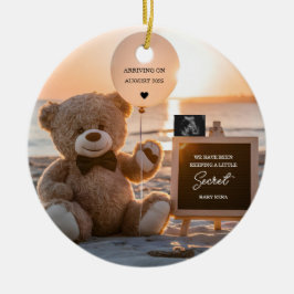 Eine schöne Digital-Schwangerschaftsankündigung am Keramik Ornament