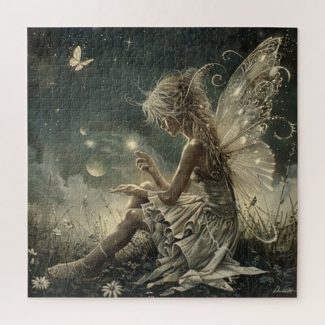 Eine schöne Fee im Mondschein (Vertikal)