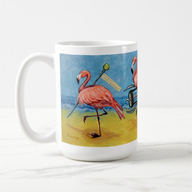 Eine schöne Flamingo-Tasse Kaffeetasse (Links)