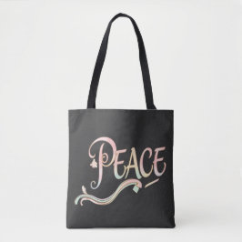 Eine schöne, fließende Schrift des Wortes "Frieden Tasche