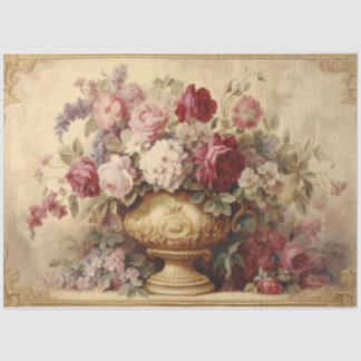 Eine schöne französische Urne mit Blumen Seidenpapier