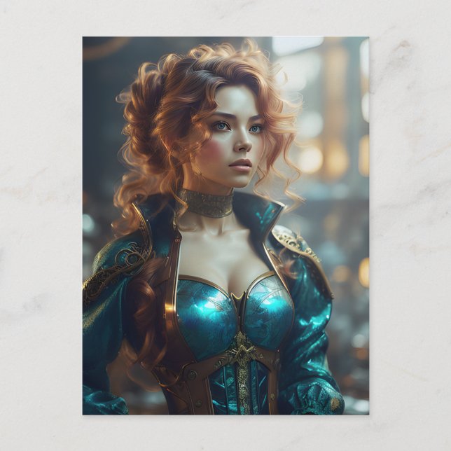 Eine schöne Frau Postkarte (Vorderseite)