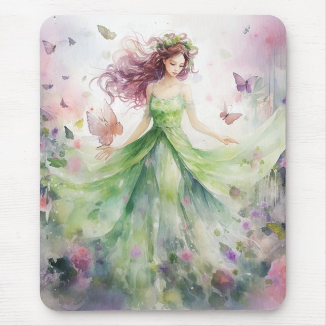 Eine schöne Frühlingsfee Mousepad (Vorne)