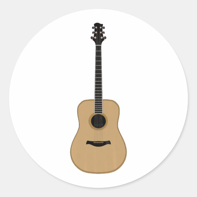 Eine schöne Gitarre Runder Aufkleber (Vorderseite)