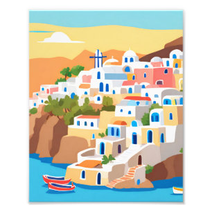 Eine schöne Malerei auf Santorin Island Fotodruck