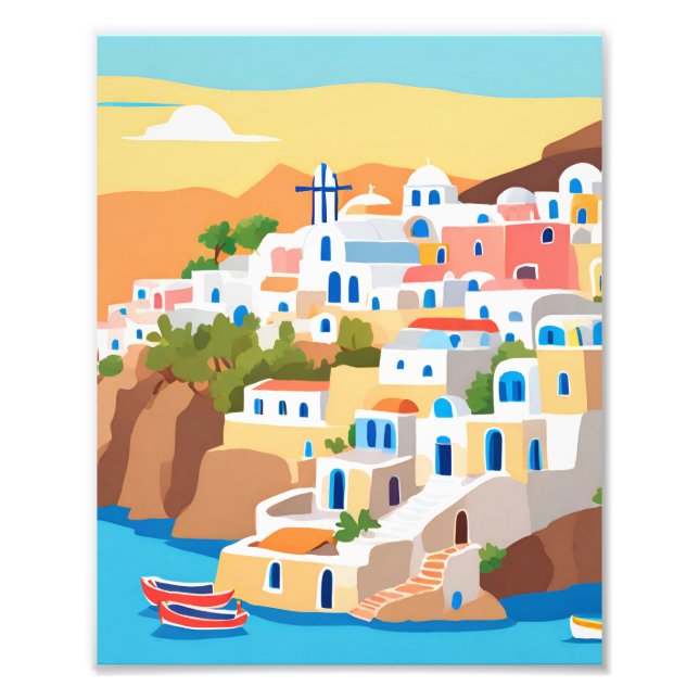 Eine schöne Malerei auf Santorin Island Fotodruck (Vorne)