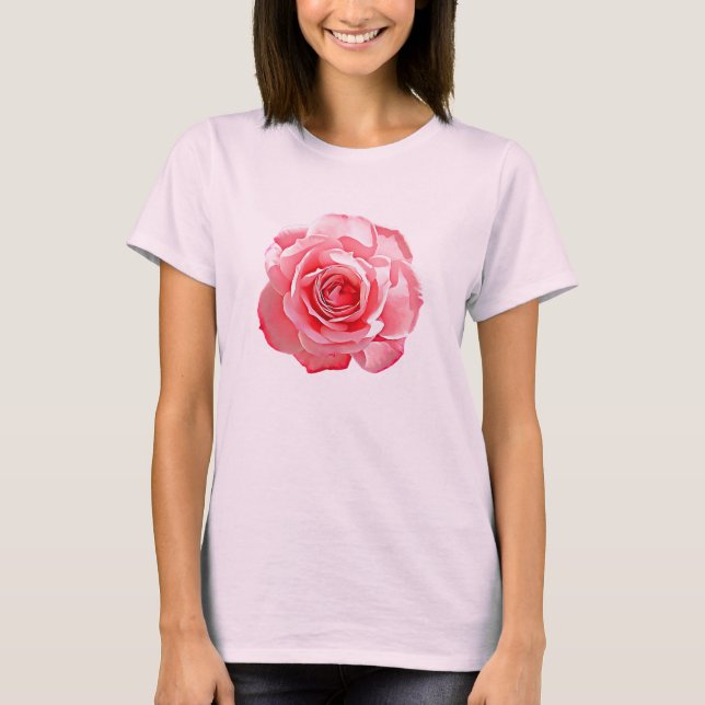 Eine schöne rosa Rose. T-Shirt (Vorderseite)